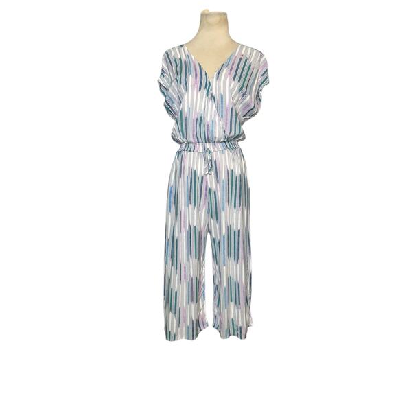 Dolce Vita green pink multi stripe capri jumpsuit size XS - Picture 9 of 14